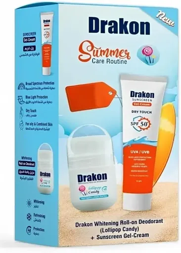 [D0511] DRAKON(SUNSCREEN +SPF 50 GEL CR.+LOLLIPOP CANDY ROLL ON 50M)OFFER