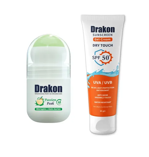[D0514] DRAKON(SUNSCREEN SPF50 GEL CR 60M+PASSION PEAK ROLL ON 50M)OFFER