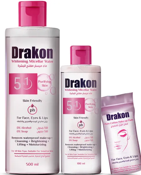 DRAKON(WHITENING MICELLAR WATER 500M+100M+COTTON PAD)OFFER
