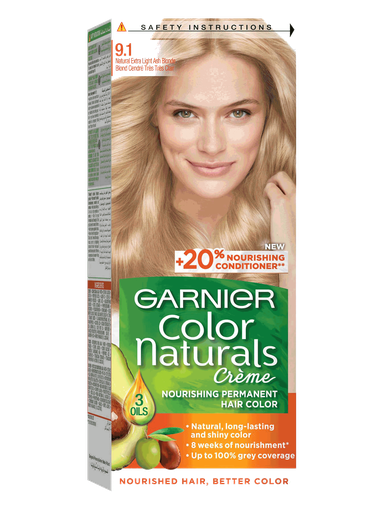 [D0594] GARNIER HAIR COLOR NATURALS CR/9.1 (EXTRA LIGHT ASH BLONDE)