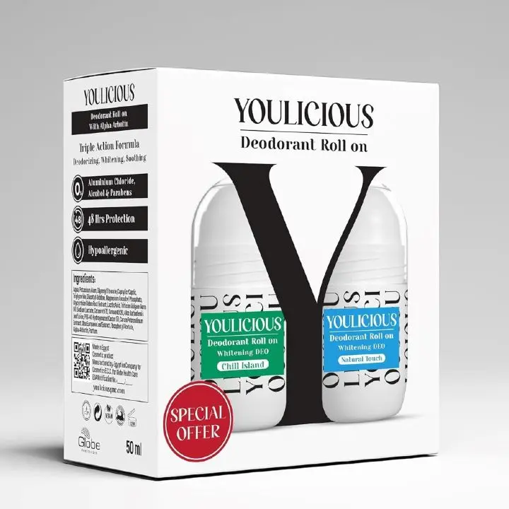 YOULICIOUS DEO ROLL ON NATURAL TOUCH+CHILL ISLAND 50ML (2BOX) OFFER
