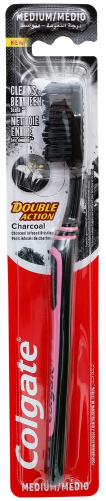 كولجيت فرشة اسنان دبل اكشن بالفحم ميديم